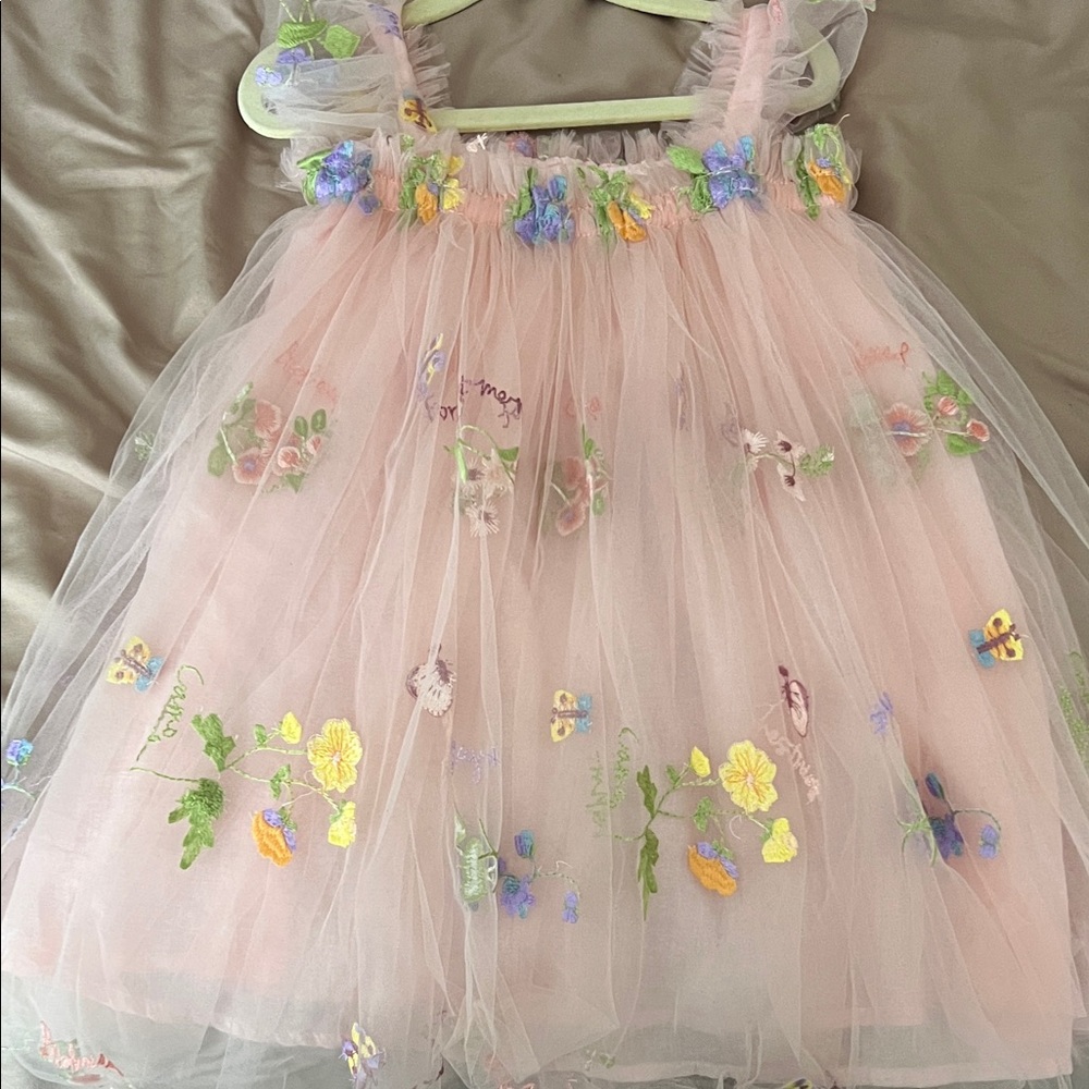 Amazon Essentials Pink Floral Kids Dress